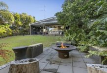 Beachfront house and land