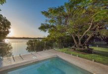 Breathtaking waterfront with majestic backdrop