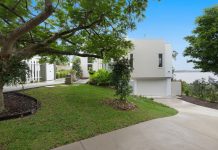 Luxurious lake front new home with a lift